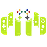 eXtremeRate Clear Lime Green Joycon Handheld Controller Housing (D-Pad Version) with Full Set Buttons, DIY Replacement Shell Case for NS Switch JoyCon & OLED JoyCon - Console Shell NOT Included - JZM510