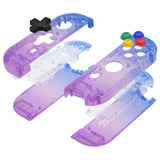 eXtremeRate Joycon Handheld Controller Gradient Translucent Bluebell Housing (D-Pad Version) with Full Set Buttons, DIY Replacement Shell Case for NS Switch JoyCon & OLED JoyCon – Joycon and Console NOT Included - JZP317