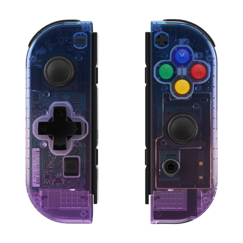 eXtremeRate Joycon Handheld Controller Gradient Translucent Bluebell Housing (D-Pad Version) with Full Set Buttons, DIY Replacement Shell Case for NS Switch JoyCon & OLED JoyCon – Joycon and Console NOT Included - JZP317