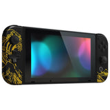 eXtremeRate The Great GOLDEN Wave Off Kanagawa - Black Joycon Handheld Controller Housing (D-Pad Version) with Full Set Buttons, DIY Replacement Shell Case for NS Switch JoyCon & OLED JoyCon - Console Shell NOT Included - JZT108