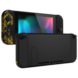 eXtremeRate The Great GOLDEN Wave Off Kanagawa - Black Joycon Handheld Controller Housing (D-Pad Version) with Full Set Buttons, DIY Replacement Shell Case for NS Switch JoyCon & OLED JoyCon - Console Shell NOT Included - JZT108