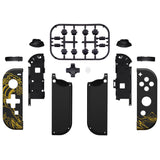 eXtremeRate The Great GOLDEN Wave Off Kanagawa - Black Joycon Handheld Controller Housing (D-Pad Version) with Full Set Buttons, DIY Replacement Shell Case for NS Switch JoyCon & OLED JoyCon - Console Shell NOT Included - JZT108