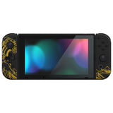 eXtremeRate The Great GOLDEN Wave Off Kanagawa - Black Joycon Handheld Controller Housing (D-Pad Version) with Full Set Buttons, DIY Replacement Shell Case for NS Switch JoyCon & OLED JoyCon - Console Shell NOT Included - JZT108