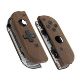 eXtremeRate Wood Grain Soft Touch Joycon Handheld Controller Housing (D-Pad Version) with Full Set Buttons, DIY Replacement Shell Case for NS Switch JoyCon & OLED JoyCon - Console Shell NOT Included - JZS201