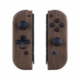 eXtremeRate Wood Grain Soft Touch Joycon Handheld Controller Housing (D-Pad Version) with Full Set Buttons, DIY Replacement Shell Case for NS Switch JoyCon & OLED JoyCon - Console Shell NOT Included - JZS201