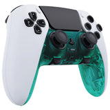 eXtremeRate Emerald Green Top Bottom Decorative Trim Shell Compatible with ps5 Edge Controller DIY Replacement Front Back Clip Shell, Custom Plates Cover Compatible with ps5 Edge Controller - CXQEGM005