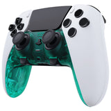 eXtremeRate Emerald Green Top Bottom Decorative Trim Shell Compatible with ps5 Edge Controller DIY Replacement Front Back Clip Shell, Custom Plates Cover Compatible with ps5 Edge Controller - CXQEGM005