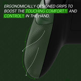 eXtremeRate FLEXOR Rubberized Side Rails Grips Trigger Stop Kit for Xbox Series X/S Controller & Xbox Core Controller - Diamond Textured Deep Pine Green - PX3Q3009