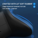 eXtremeRate FLEXOR Rubberized Side Rails Grips Trigger Stop Kit for Xbox Series X/S Controller & Xbox Core Controller - Diamond Textured Yale Blue - PX3Q3008