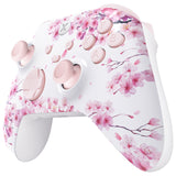 eXtremeRate Cherry Blossom Whisper Controller Full Set Housing Shell Case with Buttons for Xbox Series X/S Controller, Custom Replacement Side Rails Front Back Plate Cover for Xbox Core Controller - QX3T1006