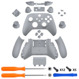 eXtremeRate New Hope Gray Controller Full Set Housing Shell Case with Buttons for Xbox Series X/S Controller, Custom Replacement Side Rails Front Back Plate Cover for Xbox Core Controller - QX3P3004