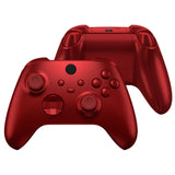 eXtremeRate Scarlet Red Controller Full Set Housing Shell Case with Buttons for Xbox Series X/S Controller, Custom Replacement Side Rails Front Back Plate Cover for Xbox Core Controller - QX3P3005