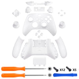 eXtremeRate White Controller Full Set Housing Shell Case with Buttons for Xbox Series X/S Controller, Custom Replacement Side Rails Front Back Plate Cover for Xbox Core Controller - QX3P3003