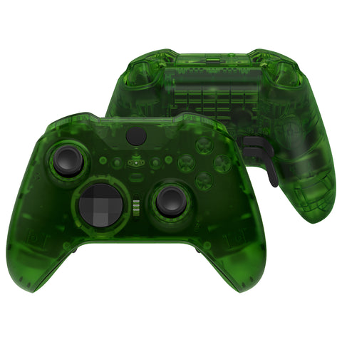 eXtremeRate Replacement Full Set Shell with Buttons for Xbox One Elite Series 2 & Elite 2 Core Controller (Model 1797) - Clear Green - QFJE2M003