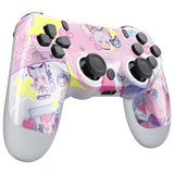 eXtremeRate MeWoow Ghost Replacement Faceplate Touchpad Cover, Redesigned Housing Shell Case Touch Pad Compatible with PS4 Slim Pro Controller JDM-040/050/055 - Controller NOT Included - GHP4T015