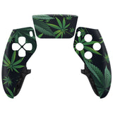 eXtremeRate Green Weeds Left Right Front Housing Shell with Touchpad Compatible with ps5 Edge Controller, DIY Replacement Faceplate Shell Custom Touch Pad Cover Compatible with ps5 Edge Controller - MLREGT007