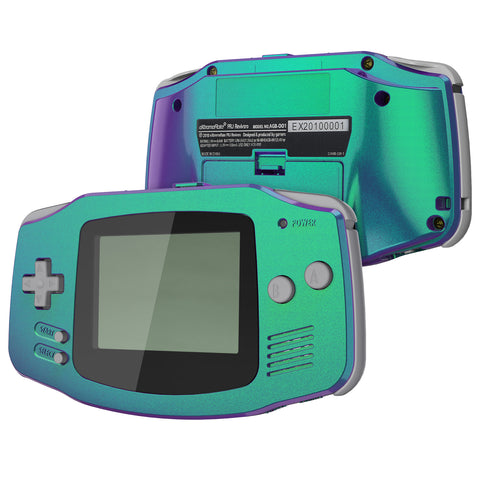 eXtremeRate IPS Ready Upgraded eXtremeRate Chameleon Green Purple GBA Replacement Shell Full Housing Cover Buttons for Gameboy Advance – Compatible with Both IPS & Standard LCD – Console & IPS Screen NOT Included - TAGP3016