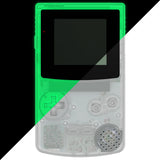eXtremeRate IPS Ready Upgraded Glow in Dark - Green Replacement Shell Full Housing Cover & Buttons & Black Screen Lens for Gameboy Color – Fit for GBC OSD IPS & Regular IPS & Standard LCD – Console & IPS Screen NOT Included - QCBM5010