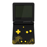 eXtremeRate IPS Ready Upgraded The Great GOLDEN Wave Off Kanagawa - Black Custom Replacement Housing Shell for Gameboy Advance SP GBA SP – Compatible with Both IPS & Standard LCD – Console & Screen NOT Included - ASPT1002