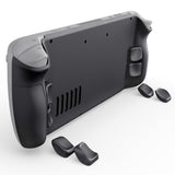 eXtremeRate Interchangeable Back Buttons Bottom Shell for Steam Deck LCD & OLED - with 2 Height Adjustable Buttons - Black - GVSSDM002