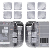 eXtremeRate Interchangeable Back Buttons Bottom Shell for Steam Deck LCD & OLED - with 2 Height Adjustable Buttons - Clear - GVSSDM003