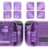 eXtremeRate Interchangeable Back Buttons Bottom Shell for Steam Deck LCD & OLED - with 2 Height Adjustable Buttons - Clear Atomic Purple - GVSSDM005