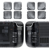 eXtremeRate Interchangeable Back Buttons Bottom Shell for Steam Deck LCD & OLED - with 2 Height Adjustable Buttons - Clear Slate Black - GVSSDM004