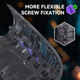 eXtremeRate Interchangeable Back Buttons Bottom Shell for Steam Deck LCD & OLED - with 2 Height Adjustable Buttons - Clear Slate Black - GVSSDM004