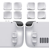 eXtremeRate Interchangeable Back Buttons Bottom Shell for Steam Deck LCD & OLED - with 2 Height Adjustable Buttons - Frosted White - GVSSDM001