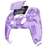 eXtremeRate LUNA Redesigned Clear Atomic Purple Front Shell Touchpad Compatible with ps5 Controller BDM-010/020/030/040, DIY Replacement Housing Custom Touch Pad Cover Compatible with ps5 Controller - GHPFM002