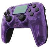 eXtremeRate LUNA Redesigned Clear Atomic Purple Front Shell Touchpad Compatible with ps5 Controller BDM-010/020/030/040, DIY Replacement Housing Custom Touch Pad Cover Compatible with ps5 Controller - GHPFM002