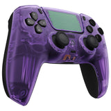 eXtremeRate LUNA Redesigned Clear Atomic Purple Front Shell Touchpad Compatible with ps5 Controller BDM-010/020/030/040, DIY Replacement Housing Custom Touch Pad Cover Compatible with ps5 Controller - GHPFM002