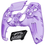 eXtremeRate LUNA Redesigned Clear Atomic Purple Front Shell Touchpad Compatible with ps5 Controller BDM-010/020/030/040, DIY Replacement Housing Custom Touch Pad Cover Compatible with ps5 Controller - GHPFM002