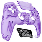 eXtremeRate LUNA Redesigned Clear Atomic Purple Front Shell Touchpad Compatible with ps5 Controller BDM-010/020/030/040, DIY Replacement Housing Custom Touch Pad Cover Compatible with ps5 Controller - GHPFM002