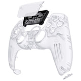 eXtremeRate LUNA Redesigned Clear Front Shell Touchpad Compatible with ps5 Controller BDM-010/020/030/040, DIY Replacement Housing Custom Touch Pad Cover Compatible with ps5 Controller - GHPFM001