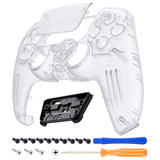 eXtremeRate LUNA Redesigned Clear Front Shell Touchpad Compatible with ps5 Controller BDM-010/020/030/040, DIY Replacement Housing Custom Touch Pad Cover Compatible with ps5 Controller - GHPFM001