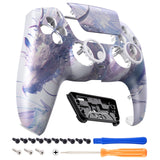 eXtremeRate LUNA Redesigned Crystal Dragon Front Shell Touchpad Compatible with ps5 Controller BDM-010/020/030/040, DIY Replacement Housing Custom Touch Pad Cover Compatible with ps5 Controller - GHPFR004