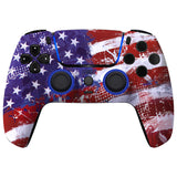 eXtremeRate LUNA Redesigned Front Shell with Touchpad for PS5 Controller BDM-010/020/030/040/050 - Impression US Flag - GHPFR001