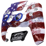 eXtremeRate LUNA Redesigned Front Shell with Touchpad for PS5 Controller BDM-010/020/030/040/050 - Impression US Flag - GHPFR001