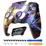 eXtremeRate LUNA Redesigned Splattering Fighting Front Shell Touchpad Compatible with ps5 Controller BDM-010/020/030/040, DIY Replacement Housing Custom Touch Pad Cover Compatible with ps5 Controller - GHPFR005