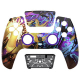 eXtremeRate LUNA Redesigned Splattering Fighting Front Shell Touchpad Compatible with ps5 Controller BDM-010/020/030/040, DIY Replacement Housing Custom Touch Pad Cover Compatible with ps5 Controller - GHPFR005