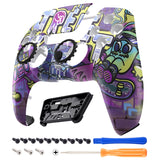 eXtremeRate LUNA Redesigned Street Art Front Shell Touchpad Compatible with ps5 Controller BDM-010/020/030/040, DIY Replacement Housing Custom Touch Pad Cover Compatible with ps5 Controller - GHPFR003