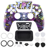 eXtremeRate LUNA Redesigned Street Art Front Shell Touchpad Compatible with ps5 Controller BDM-010/020/030/040, DIY Replacement Housing Custom Touch Pad Cover Compatible with ps5 Controller - GHPFR003