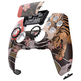 eXtremeRate LUNA Redesigned Tiger & Crane Front Shell Touchpad Compatible with ps5 Controller BDM-010/020/030/040, DIY Replacement Housing Custom Touch Pad Cover Compatible with ps5 Controller - GHPFR006