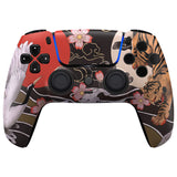 eXtremeRate LUNA Redesigned Tiger & Crane Front Shell Touchpad Compatible with ps5 Controller BDM-010/020/030/040, DIY Replacement Housing Custom Touch Pad Cover Compatible with ps5 Controller - GHPFR006