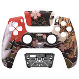 eXtremeRate LUNA Redesigned Tiger & Crane Front Shell Touchpad Compatible with ps5 Controller BDM-010/020/030/040, DIY Replacement Housing Custom Touch Pad Cover Compatible with ps5 Controller - GHPFR006