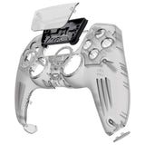 eXtremeRate LUNA Redesigned Clear Black Front Shell Touchpad Compatible with ps5 Controller BDM-010/020/030/040, DIY Replacement Housing Custom Touch Pad Cover Compatible with ps5 Controller - GHPFM003