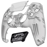 eXtremeRate LUNA Redesigned Clear Black Front Shell Touchpad Compatible with ps5 Controller BDM-010/020/030/040, DIY Replacement Housing Custom Touch Pad Cover Compatible with ps5 Controller - GHPFM003