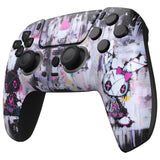 eXtremeRate LUNA Redesigned Lovely Punky Bunny Front Shell Touchpad Compatible with ps5 Controller BDM-010/020/030/040, DIY Replacement Housing Custom Touch Pad Cover Compatible with ps5 Controller - GHPFT019