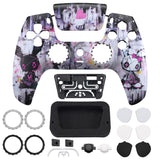 eXtremeRate LUNA Redesigned Lovely Punky Bunny Front Shell Touchpad Compatible with ps5 Controller BDM-010/020/030/040, DIY Replacement Housing Custom Touch Pad Cover Compatible with ps5 Controller - GHPFT019